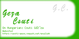 geza csuti business card